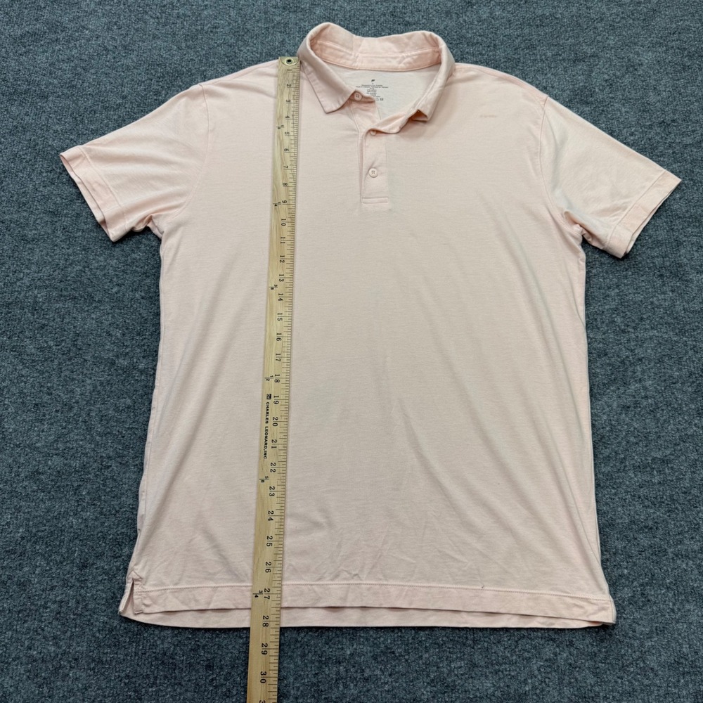 Fabletics Mens Short Sleeve Polo Shirt Peach Pink Cotton Modal Stretch Size M - Picture 6 of 8